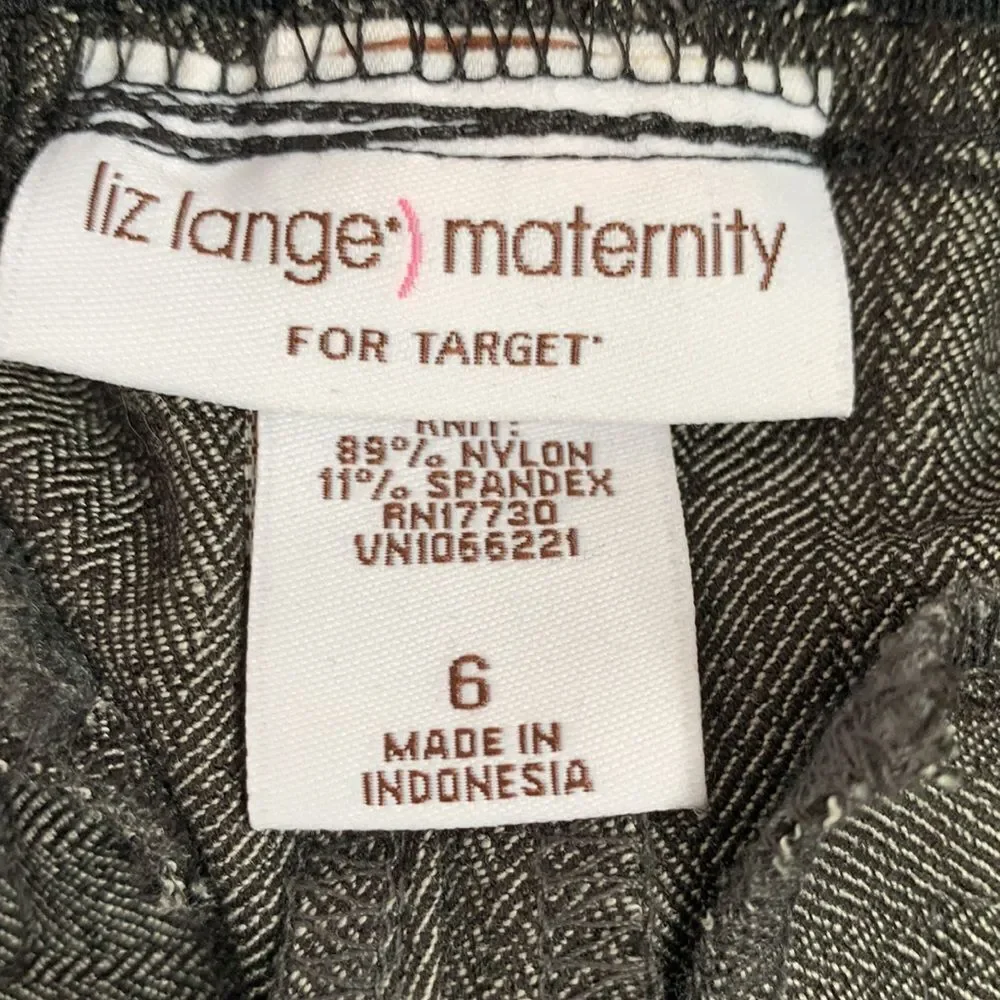 Liz Lange Maternity Full Panel Dress Pants Gray/ Black 6 - Picture 10 of 13